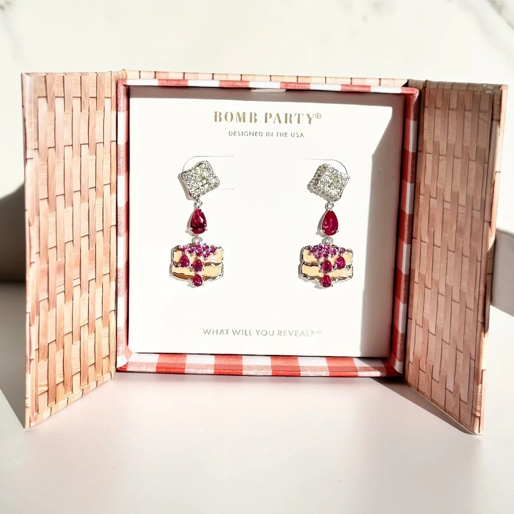 Bomb Party Market Fresh Just Add Butter Statement Earrings RBP6103 NWT